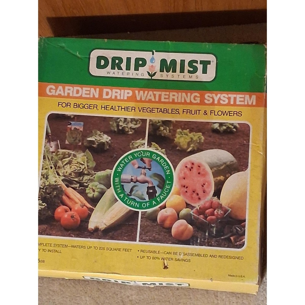 Vintage Drip Mist K105 Garden Drip System NOS New Complete Kit 225 Sq‎ Ft